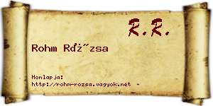 Rohm Rózsa névjegykártya